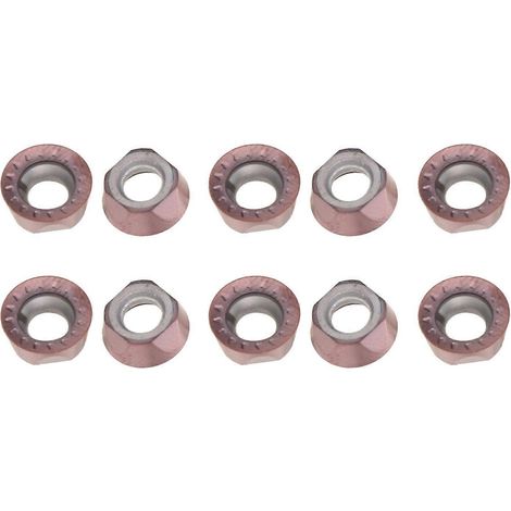 10 plaquettes de coupe rondes indexables en carbure pour tours CNC DIY, travail du bois, revêtement en carbure de bronze (RPMT10T3MO)