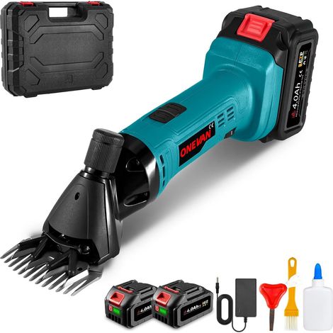 2 Tondeuse à moutons, 6 vitesses, 2 batteries 4000 mAh, lame acier carbone, pour ferme (1/5)