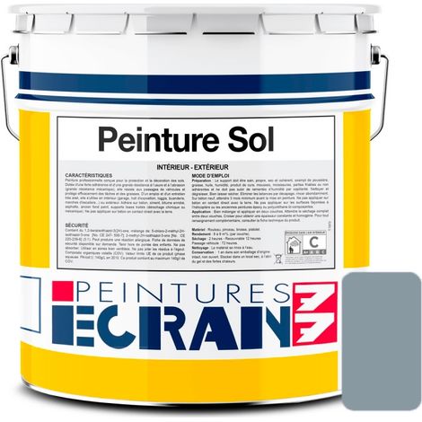 Peinture sol professionnelle, satin, peinture opacifiante, sans odeur, protège, décore, intérieur, extérieur, HydroSol ECRAN 77 8c969d 15 litres (1/2)