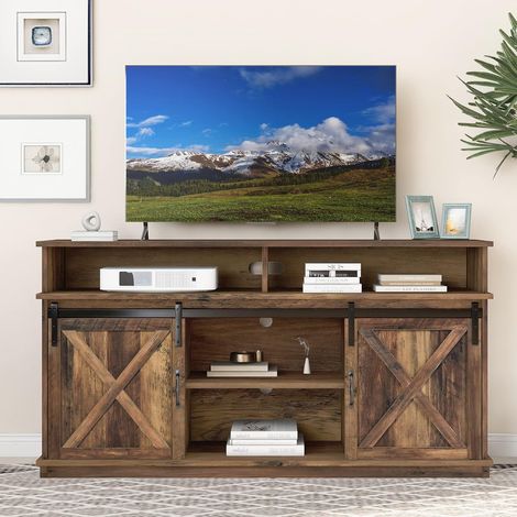 Küchenbuffet – Industriedesign, 148 x 40 x 78 cm – Aufbewahrungsmöbel mit 2 Schiebetüren und verstellbarem Einlegeboden – Großer Beistellschrank für Wohn- und Esszimmer – Dunkelbraun