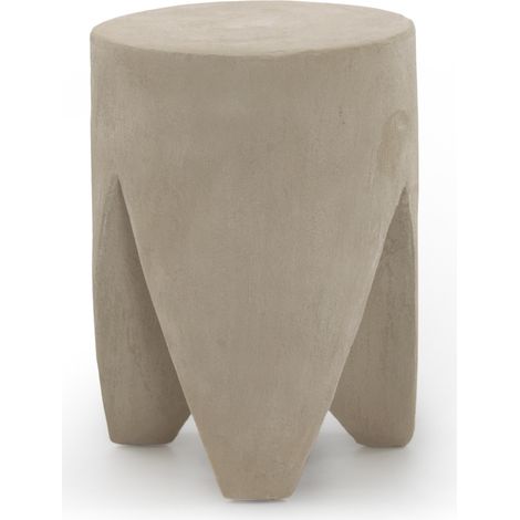 Beistelltisch aus sandfarbenem Zementpolyresin (1/4)