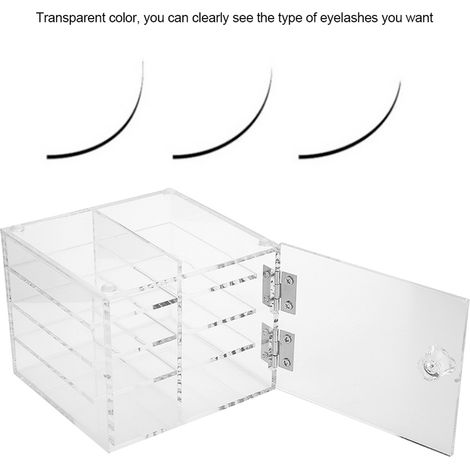 Boîte de rangement acrylique 8 compartiments pour extensions de cils, organisateur maquillage cosmétique (1/5)