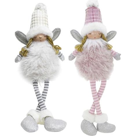 MA MAISON BAMBOLINA ANGIOLETTO SWEET CON MORBIDE E LUNGHE GAMBE PENDENTI COLORE ASSORTITO BIANCO O ROSA 43 H CM (1/2)