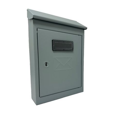 CASSETTA POSTA TRADIZIONE EGIZIA MAXI  ACCIAIO VERN GRIGIO MM 200X60 H.MM 300