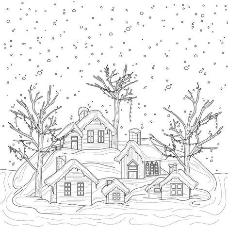 Tableau sur toile à colorier paysage 30x30 cm - Impression sur Toile Murale Décorative - Image imprimée en HD sur Toile - Toile sur Châssis en Bois FSC - Fabriqué en France (1/4)