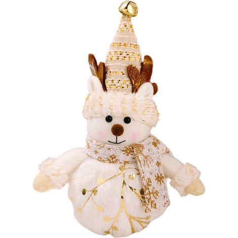 Décorations de Noël en peluche lumineuses : élan, bonhomme de neige, Père Noël, figurines saisonnières pour la maison (1/5)