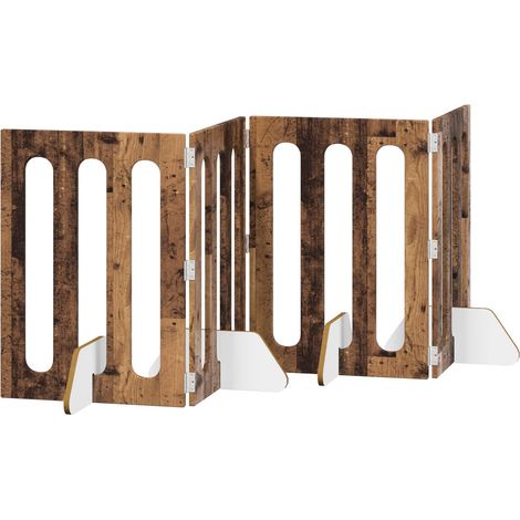 vidaXL Valla plegable para mascotas 4 uds. Madera de roble (1/2)