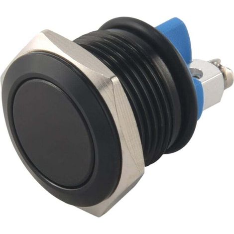Bouton Poussoir Interrupteur Noir 16mm 12V Pour Voiture Auto