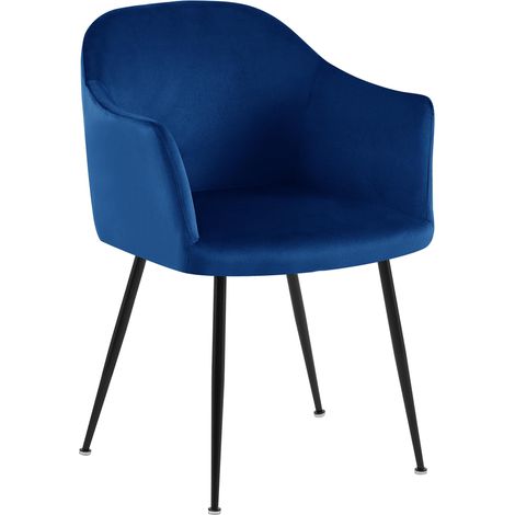 Esszimmerstuhl Jaysie Samt dunkelblau