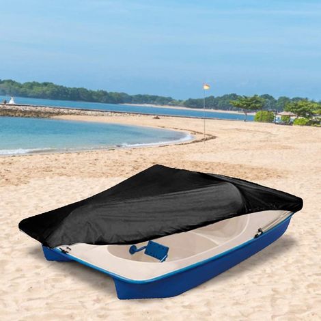Couverture de protection bateau portable – dimensions 286x122 cm – imperméable pare-soleil anti-poussière – noir – usage extérieur
