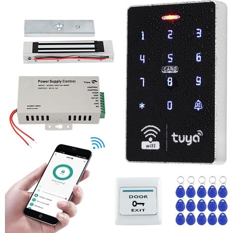 étanche Système Contrôle accès Kit 125KHz 13.56MHz Contrôleur accès RFID Clavier Tactile Serrure électromagnétique Carte clé (1/5)
