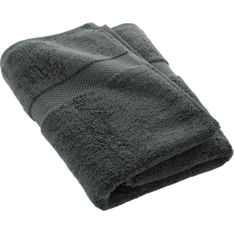 Drap de Douche (70 x 130 cm) Elegance Anthracite, 100 % Coton Uni (1/4)