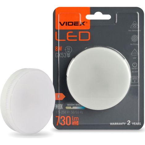 Lampadina LED GX53 8W 730lm 3000K calda Videx Premium (1/5)