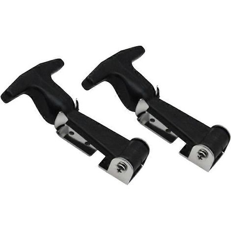 Lot de 2 loquets de capot en acier inoxydable et caoutchouc, avec poignée en T flexible et support. (1/5)
