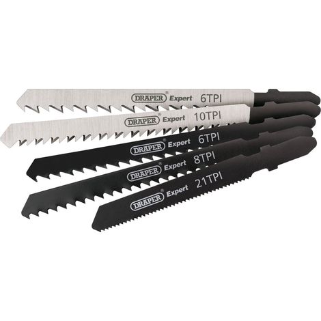 Lame de scie sauteuse assorties Lot – Noir/Argent (5 pièces), noir, 230 volts