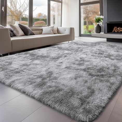1 Tapis De Salon, Antidérapant, Moelleux, Gris, 200x300 Cm, Pour Chambre