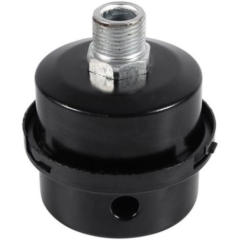 Air Compressor Filter, Black Metal Muffler, 3/8" 16mm, Air Compressor Silencer Filter (1/4)