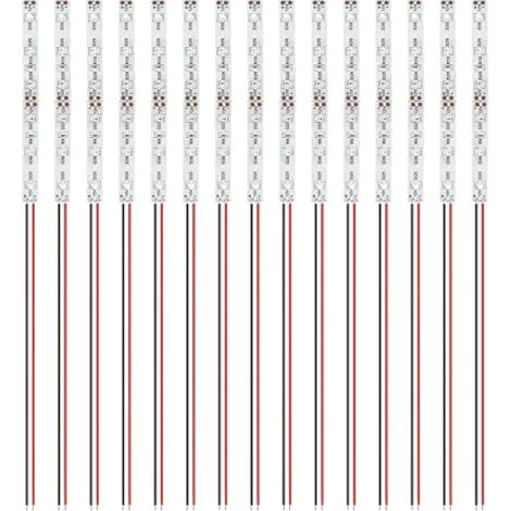 15 Pièces 100mm Pré Câblées LED SMD, Modélisme, 12-18V LED Bandes, Rouge 2835 (1/5)