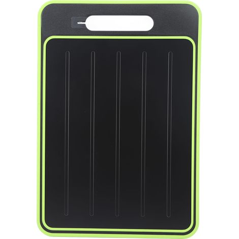 Planche à découper double face en PP/TPR antidérapante 2 en 1 avec plateau de décongélation pour viande, compatible lave-vaisselle, pour la cuisine, noire et verte (1/5)