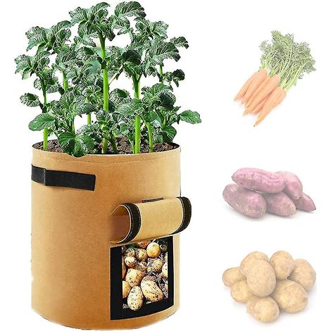 Sacs de culture pour pommes de terre. Sacs de culture pour légumes. Pots en tissu pour tomates. Sac de plantation pour pommes de terre avec rabat et poignées. Sacs de culture pour pommes de terre, tom (1/5)