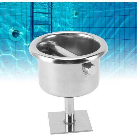 Accesorios para piscinas - Postes de anclaje de acero inoxidable para líneas de natación - Soporte en forma de cáliz con base rectangular y tubo horizontal para líneas de natación (1/5)