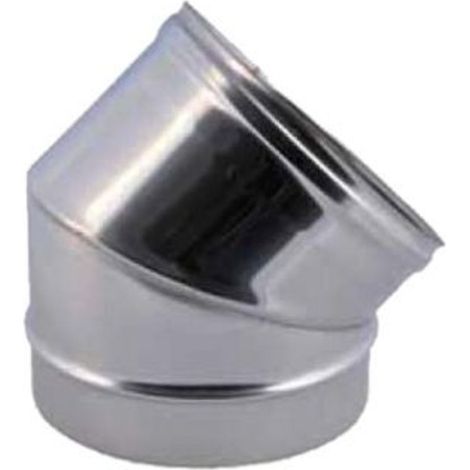 CANNA FUMARIA TUBO FUMI CURVATO CURVA 45° INOX AISI304 - 80mm STUFA A Pellet