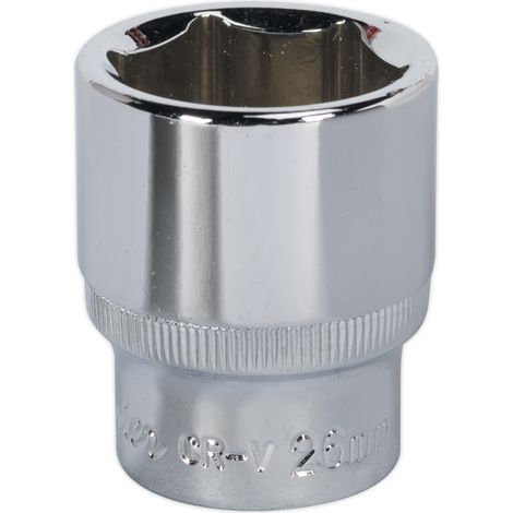 Sealey SP1226 Premier Fully Polished Socket 1/2"Sq Drive 26mm (1/2)
