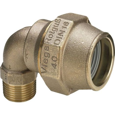 Viega Maxiplex raccord à vis d&39angle 275693 Ø 63 mm x R 2, 90°, bronze à canon, raccord à vis