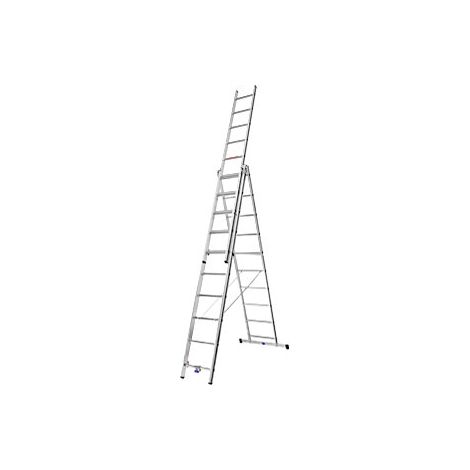 Escalera multiusos de aluminio  modelo básico  3 x 10 peldaños