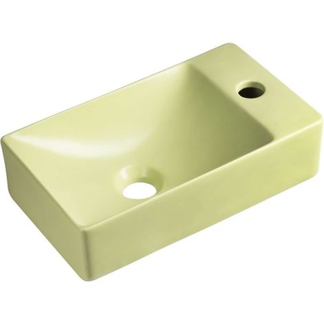 Sapho Small - Margitha Handwaschbecken 38x22 cm, ohne Überlauf, mit Hahnloch, Pistaziengrün MGT38223 (1/5)