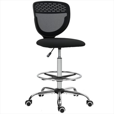 Chaise de bureau haute réglable 59 x 59 x 106-126 cm noire (1/5)