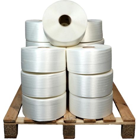 Los von 25 Umreifungsbänder Draht zu Draht 16 mm x 850 m enthält 5 GRATIS - Hochfestes Umreifungsband 450kg - TECPLAST LFF3