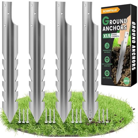 Ancrages au Sol pour Balançoire Piquet Cloture Ancrage, 4x42cm (1/5)