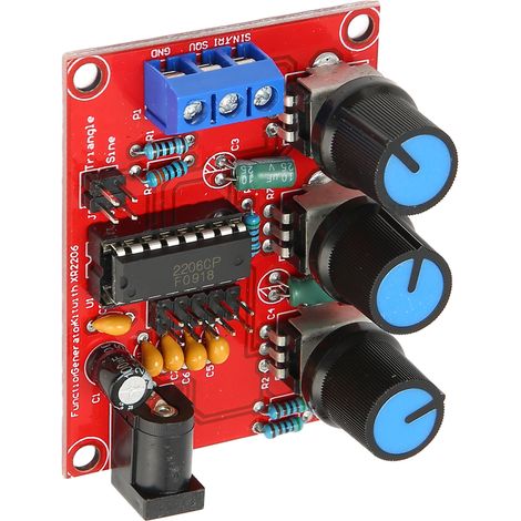 Kit Générateur de Signaux 2 Pièces, Sorties Sinus Triangle Carré 1Hz-1MHz, Alimentation 9-12V DC avec Boîtier (1/5)
