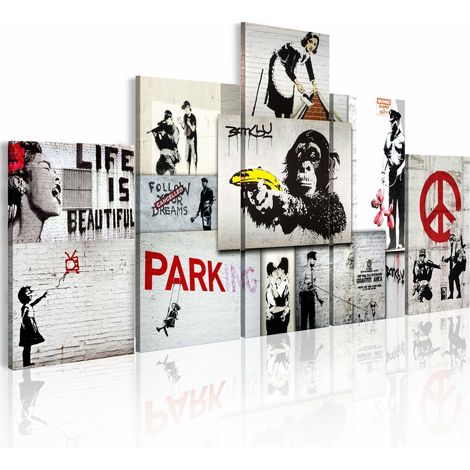 Tableau crimes street art de banksy - 200 x 100 cm (1/4)
