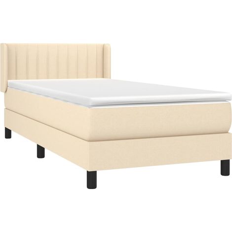 Giroletto a Molle con Materasso Crema 90x200 cm inTessuto vidaXL (1/5)