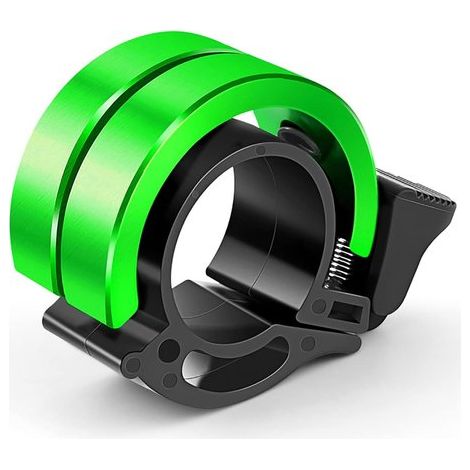 Campanello per bicicletta, campanello da manubrio, per pedalare in sicurezza, suono forte (90 dB), Ø 22,2–22,5 mm, verde (1/5)