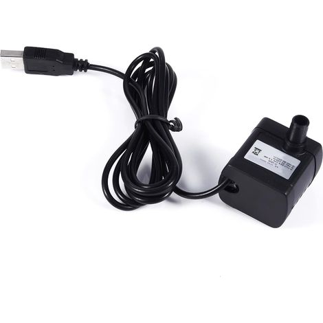 pompe à eau submersible Mini pompe de surpression avec USB, pompe de fontaine à eau à moteur sans balais CC pour aquarium, piscine, étang, 150L / H (1/5)