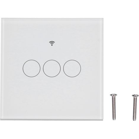 Interrupteur mural Zigbee 3 voies ZTS-EU, verre trempé blanc, compatible Tuya/Smart Life, design élégant et installation facile pour éclairage domestique moderne (1/5)