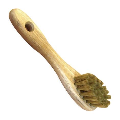 Naturlederpflegebürste aus unbehandeltem Holz, ökologisch, mit weißer Seide, perforiert – Findis Ebj