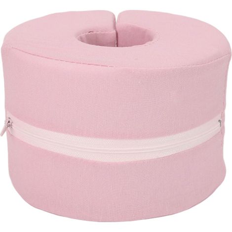 Oreiller de surélévation pour pieds et chevilles - Couverture amovible et lavable - Soulagement des douleurs et pression - Rose (1/5)