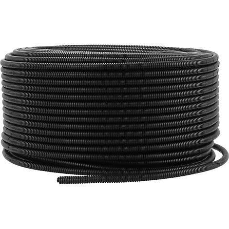 Tuyau en Plastique ondulé Noir de 60 m, diamètre extérieur de 10 mm, Tuyau de Fil de Voiture adapté pour la Gestion et l'arrangement de câbles (1/5)