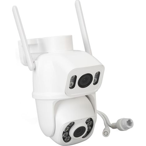 Caméra haute définition à double objectif pour vision nocturne, caméra extérieure couleur, surveillance sans fil par réseau Wi-Fi, norme européenne. (1/5)