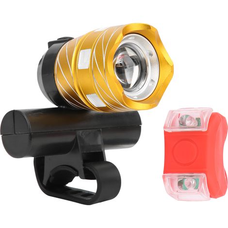 Ensemble feu avant et arrière de vélo rechargeable USB, lampe torche, accessoire de cyclisme