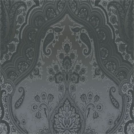 Baroque wallcovering wall Profhome 387085 hot embossed non-woven wallpaper smooth baroque style glittering black dark grey gold 5.33 m2 (57 ft2) (1/5)