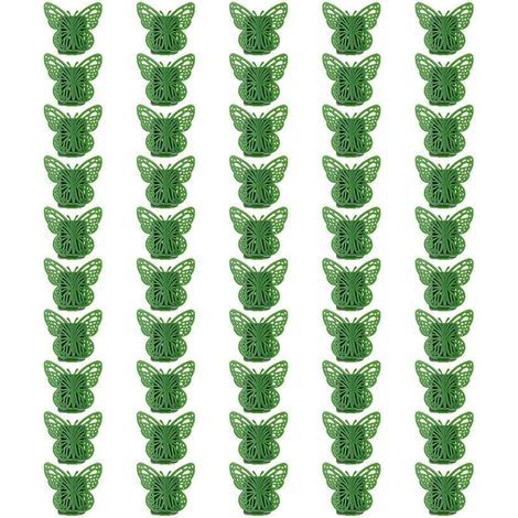 Lot de 50 clips muraux pour plantes grimpantes avec adhésif acrylique, support de vigne en plastique vert pour jardinage intérieur et extérieur (1/5)