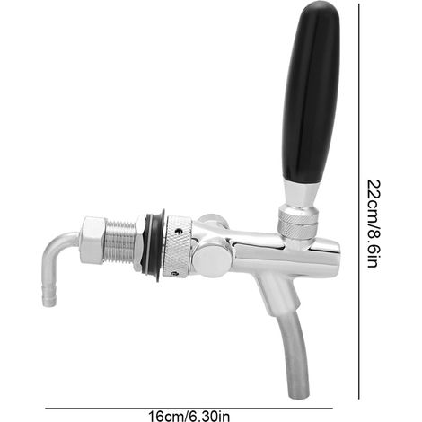 Rubinetto per birra regolabile G5/8 in rame cromato per bar domestico (argento) (1/4)