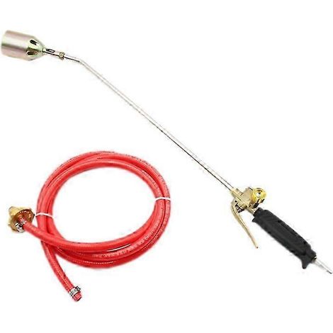 Propane Torch Weed Burner, Three-Valve Blowing Torch, with 98.42 Inches (About 250 cm) Hose, Adjustable Flame Control  Waterproof