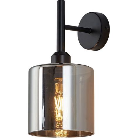 Applique murale décorative 1xE27 23W IP20 – Verre fumé (1/4)