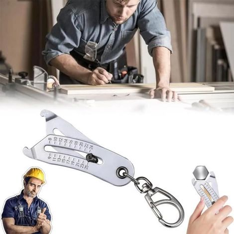 1 pcs Scomeri Portable Precise Thread Size Checker Keychain,Bolt Size Finder Keychain, Thread Size Verification Tool. (1/4)